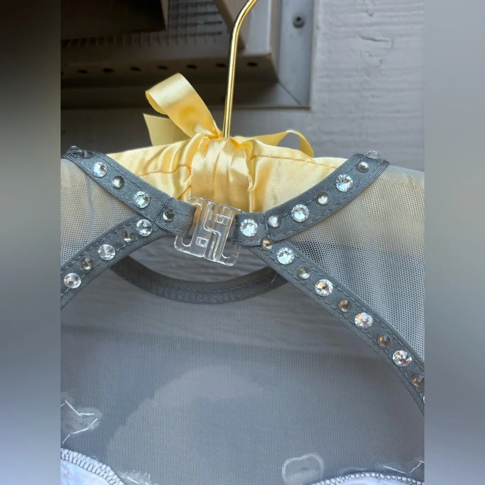 Grey Floral Figure Skating/Dance Dress - Picture 12 of 13